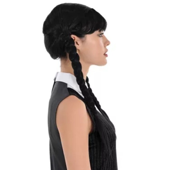 Wednesday Addams Costume Wig Wednesday Netflix TV Series Halloween New in Box - Picture 3 of 6